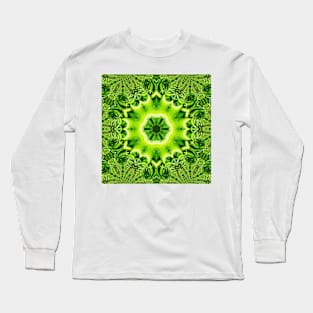 Vegetarian Kaleidoscope, Fruit Fantasy Patterns. 3 Green Peppers Long Sleeve T-Shirt